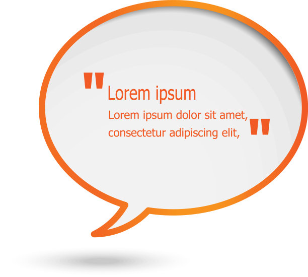 橙色的语音泡泡孤立在白色的背景上图片下载