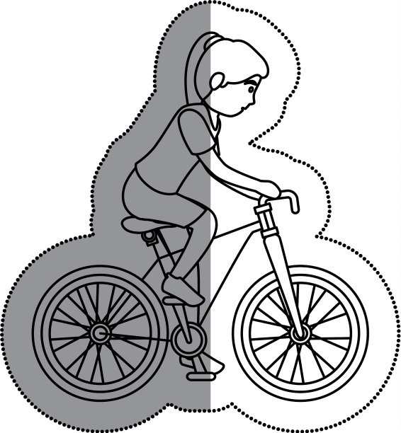 女运动员在自行车化身的角色图片下载