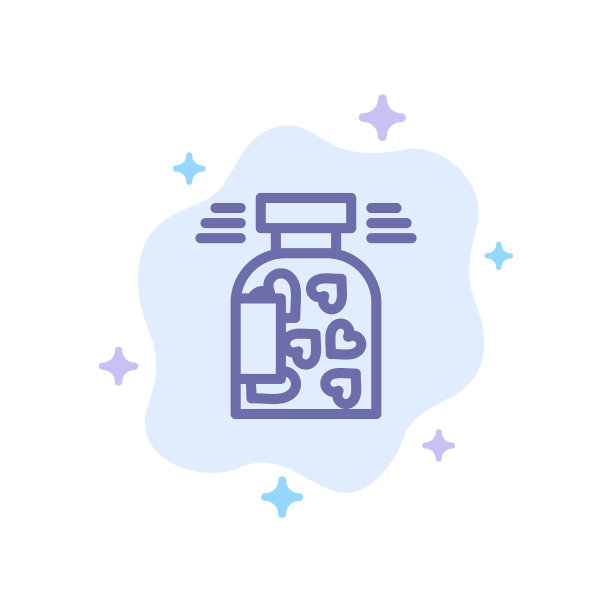 罐子瓶子饼干心形情人节蓝色图标图片下载