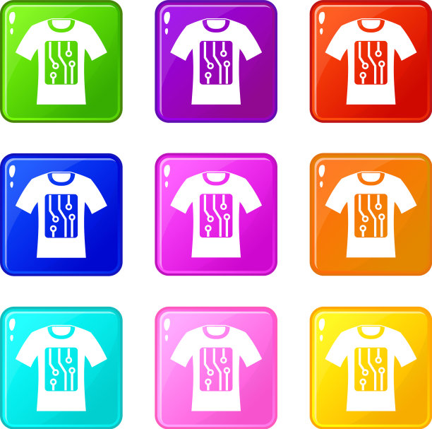 电子t恤图标9套图片下载