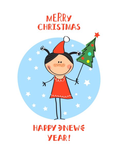 戴着冬季帽子的女孩过圣诞节图片下载