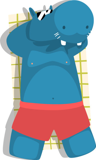 巨兽在海滩上晒太阳可爱的动物图片下载