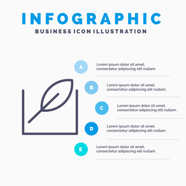 绿叶树线图标有5个步骤图片下载
