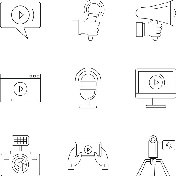 社交照片图标设置轮廓风格图片下载