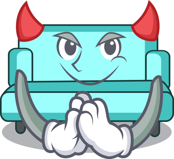 魔鬼沙发吉祥物卡通风格图片下载