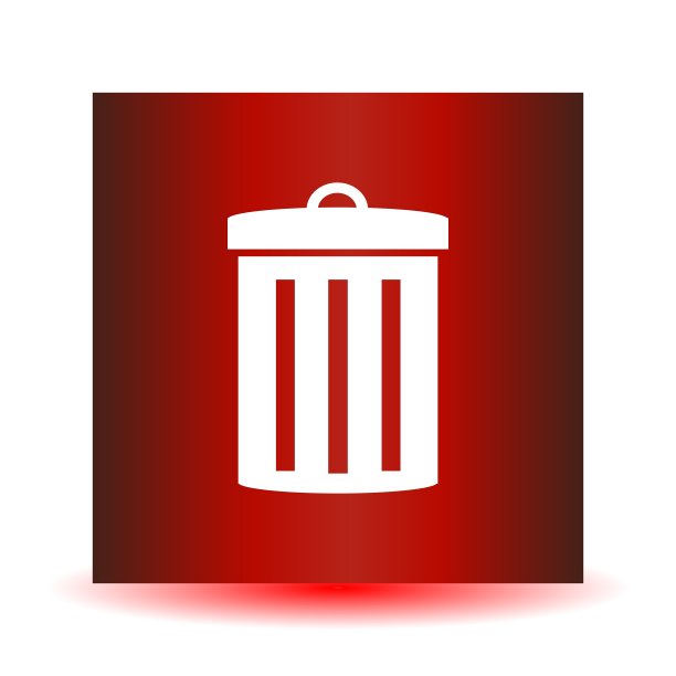 图标垃圾桶上的红色背景图像图片下载