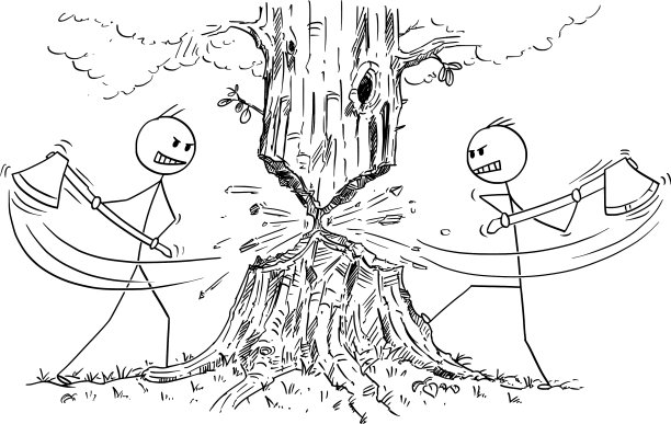 卡通的两个伐木工人与斧头谁是图片下载