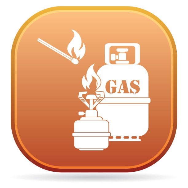 野营炉与煤气瓶图标图片下载