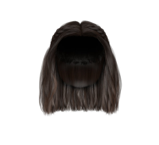 女人的头发在白色3D渲染孤立图片下载