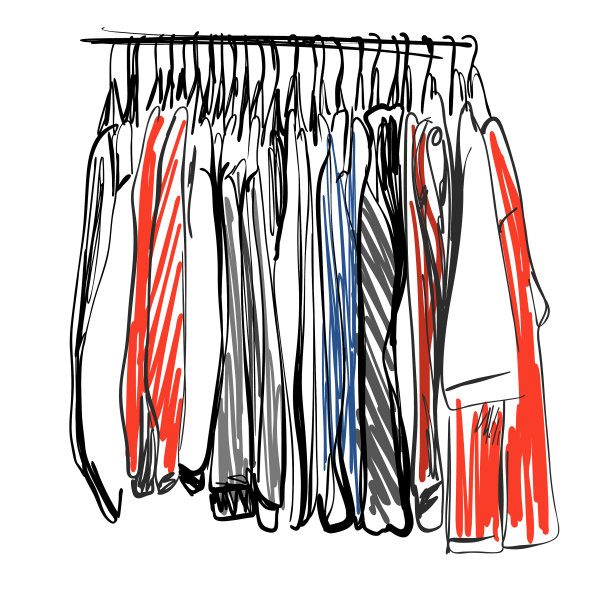 衣柜把衣服画在衣架上图片下载