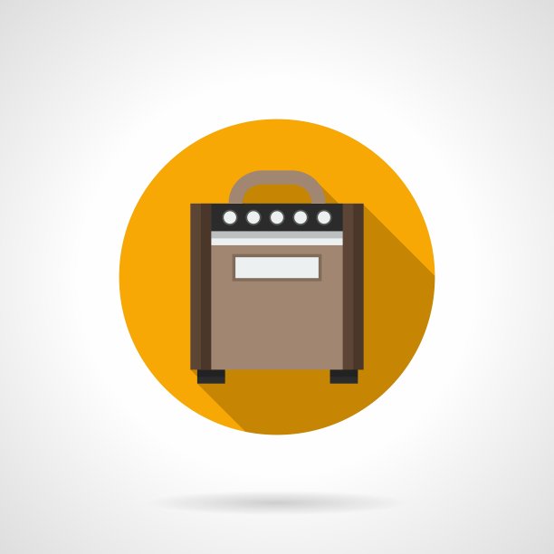 扬声器放大器平面彩色圆形图标图片下载