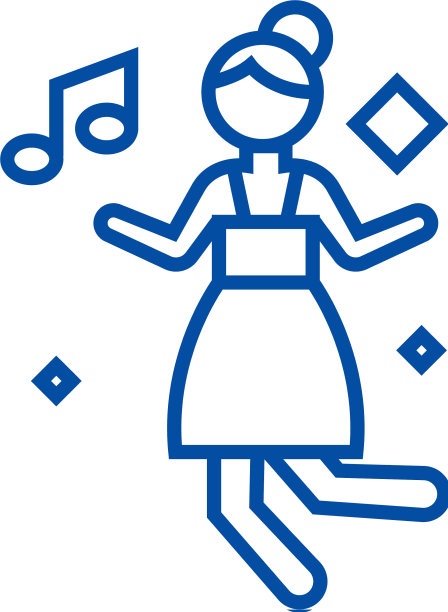 迪斯科舞蹈女孩线图标概念迪斯科图片下载