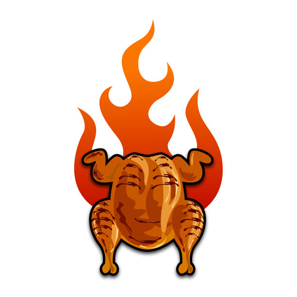 白色背景上的烤鸡图片下载