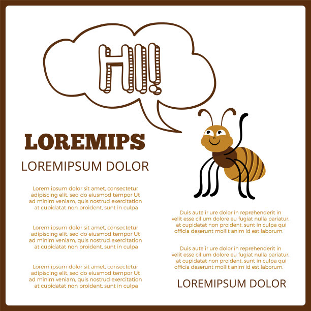 儿童信息海报与卡通蜜蜂和泡沫图片下载