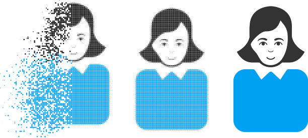 瓦解像素半色调官僚女人图片下载