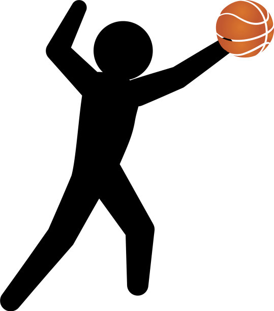 运动员篮球跳跃剪影图片下载
