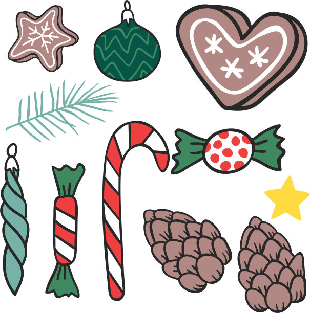 圣诞手绘礼物风格节日季图片下载