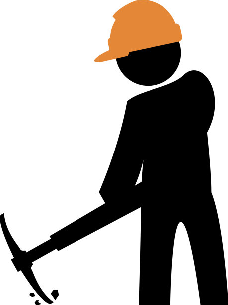 工人建设与镐剪影图片下载