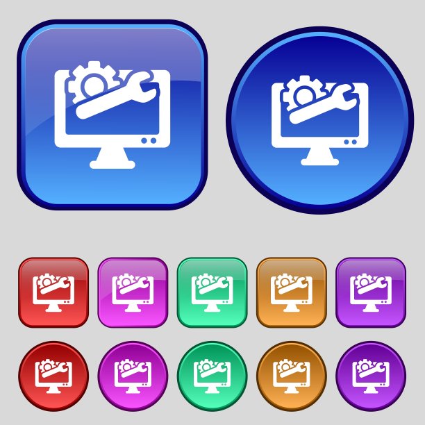 修理电脑图标符号一套十二个古董图片下载