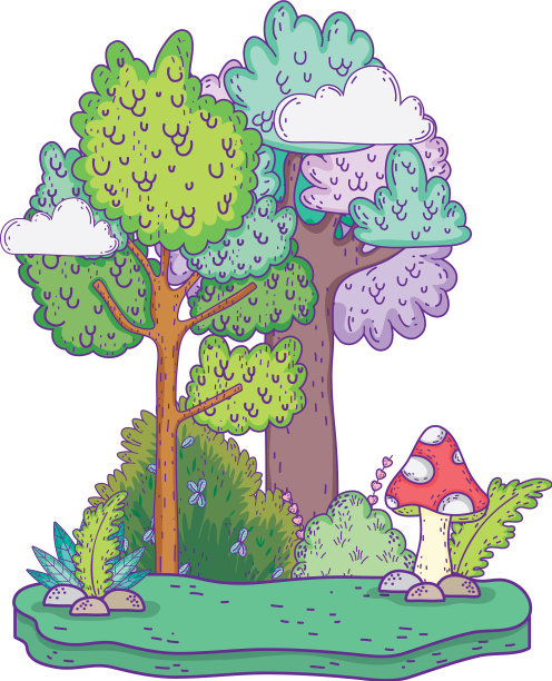 美丽的森林和真菌景观景观图片下载