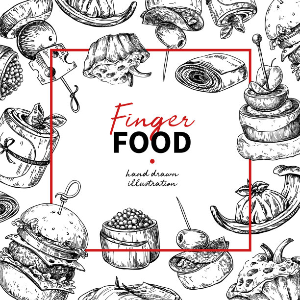 手指食品画架餐饮服务图片下载