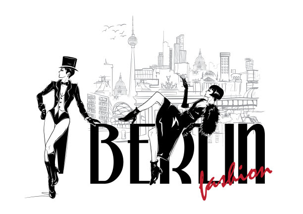 柏林的时尚女子素描风格图片下载