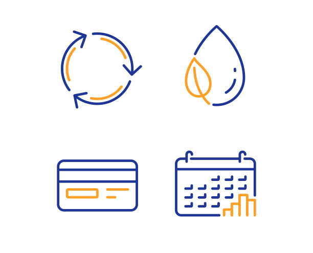 信用卡叶露和回收图标设置图片下载