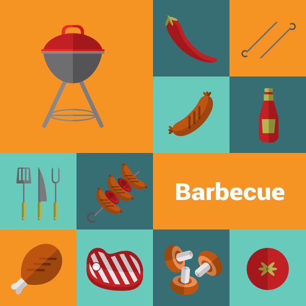 烧烤架图标设置烧烤概念图片下载