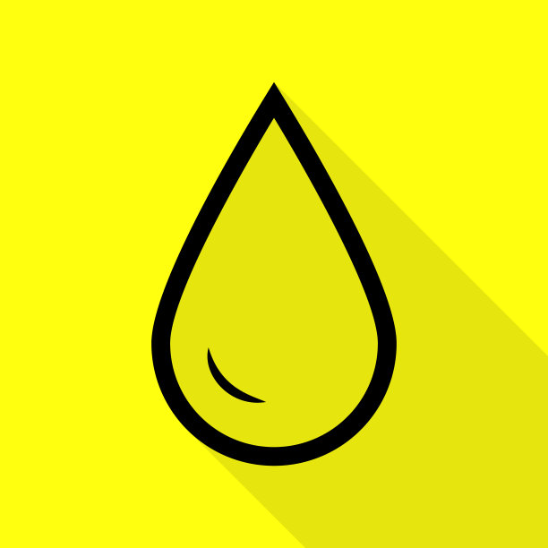 水滴标志黑色图标与扁平风格图片下载