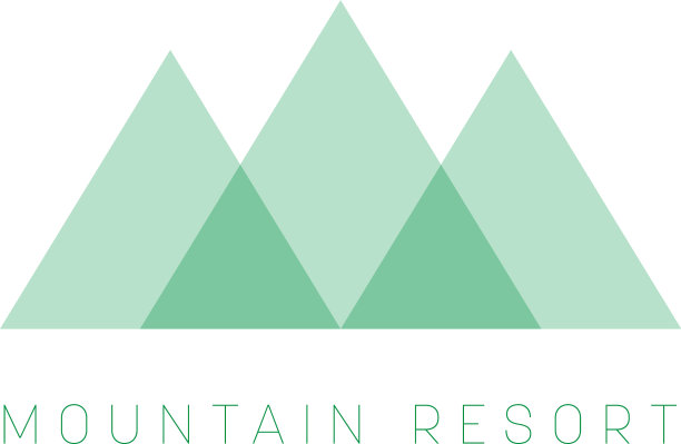 山景区标志模板绿色三角图片下载