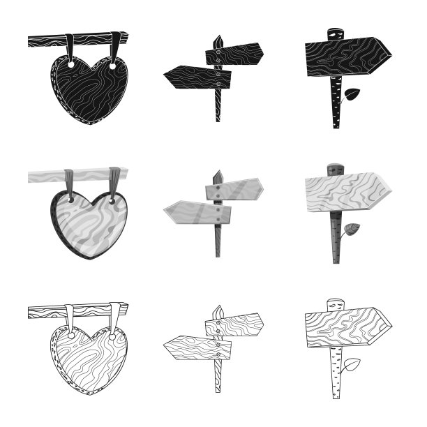 的孤立对象原始和森林符号集图片下载