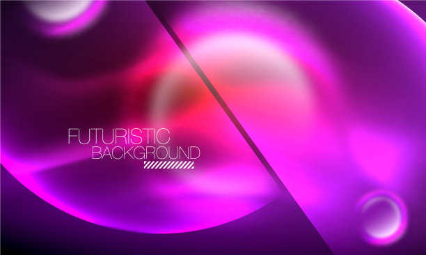 发光的霓虹灯圈抽象背景图片下载