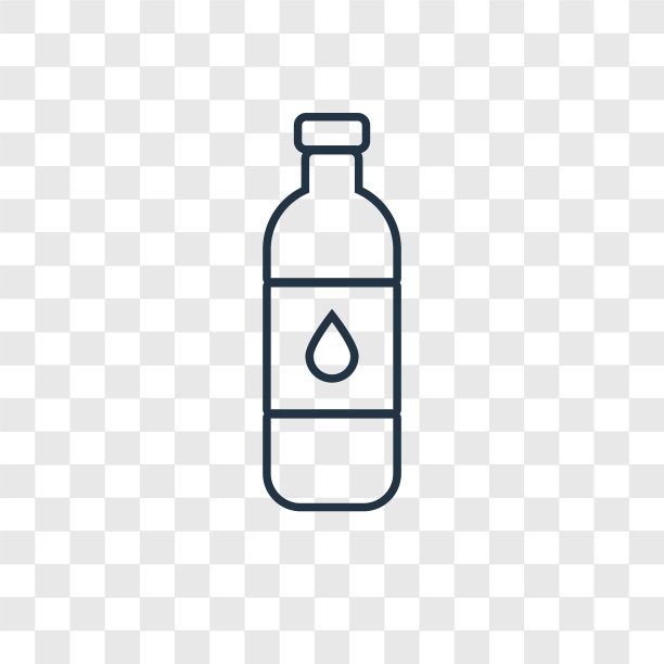 瓶装水的概念线性图标孤立上图片下载