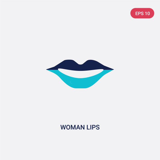 两种颜色的女人嘴唇图标从美丽的概念图片下载