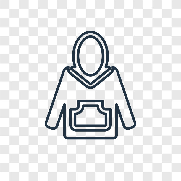 帽衫概念线性图标孤立上图片下载