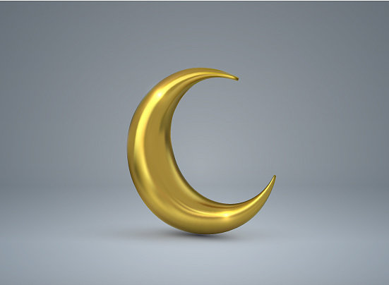 新月金色的月亮图片下载