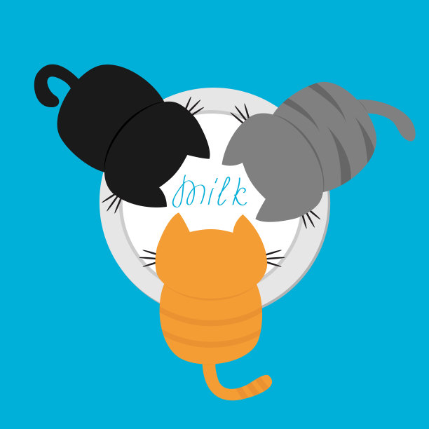 三只小猫在喝碗猫的牛奶图片下载