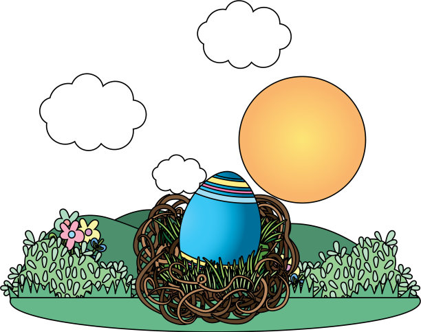 把复活节彩蛋放在巢里图片下载