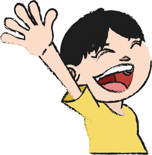 孤立男孩卡通设计图片下载