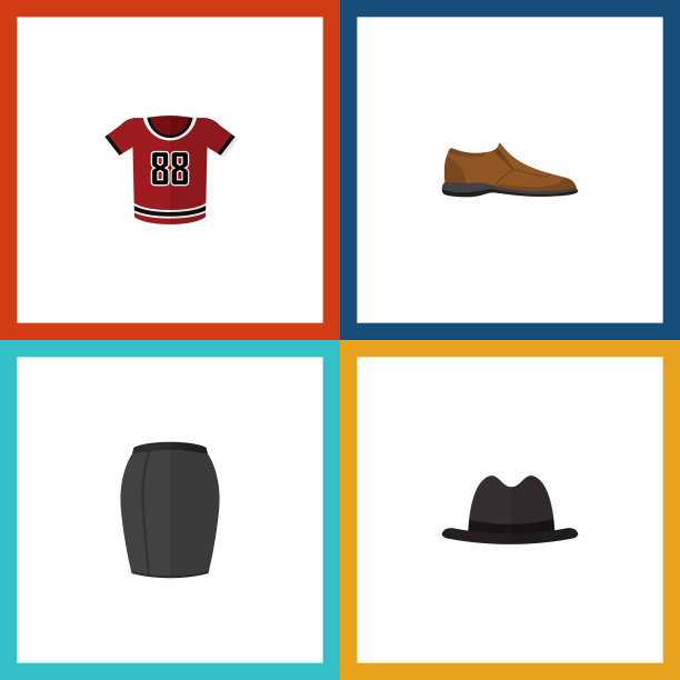 平图标服装套巴拿马t恤时尚图片下载