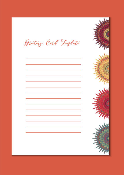 曼荼罗复古模板卡图片下载