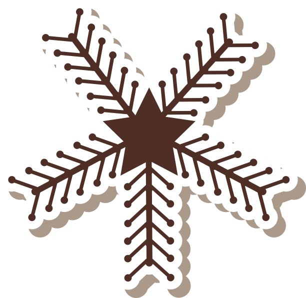 圣诞雪花孤立的标志图片下载