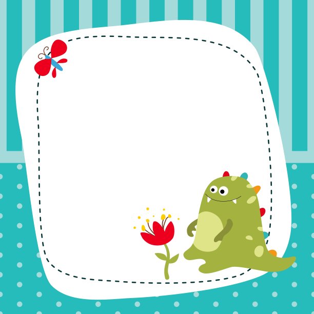 卡通恐龙贺卡图片下载