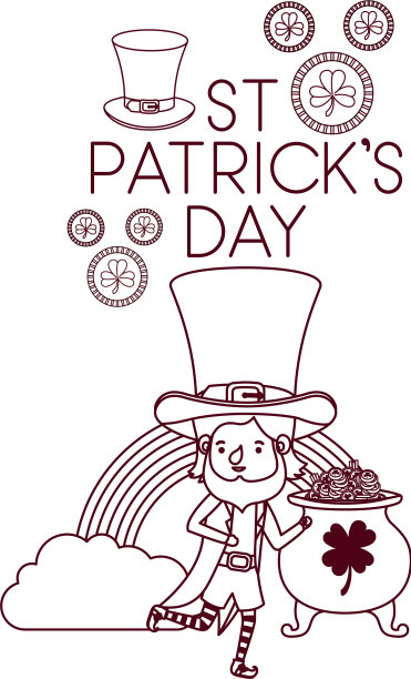 圣帕特里克节标签与小精灵的性格图片下载