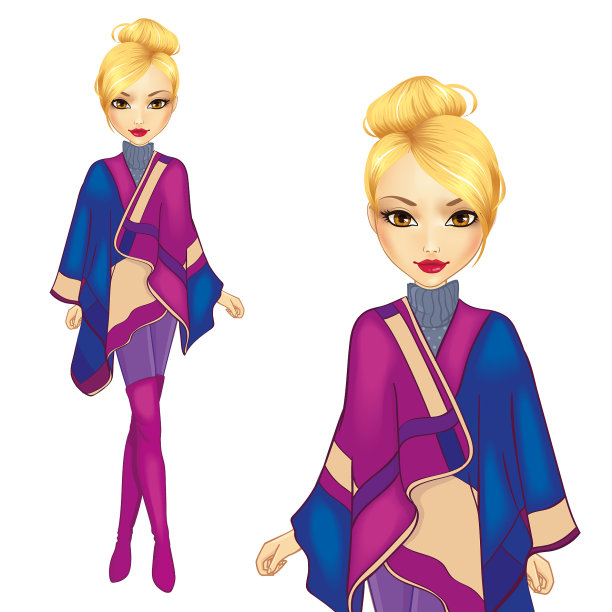 女孩穿着暖和的雨披图片下载