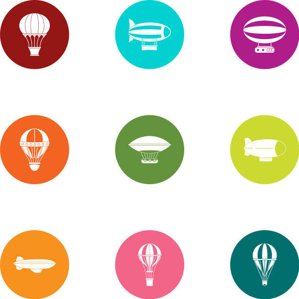 半空中图标设置平面风格图片下载