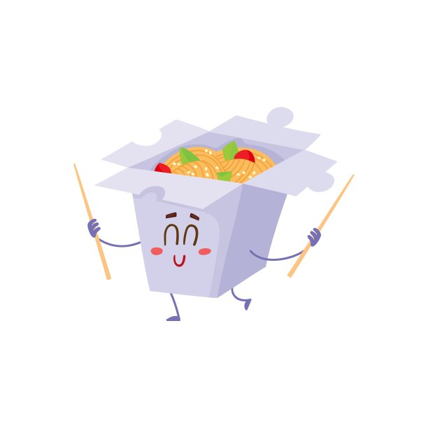 微笑日本面条纸盒字符图片下载