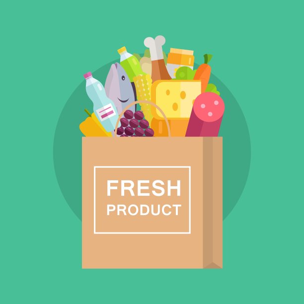 杂货店购物概念横幅图片下载