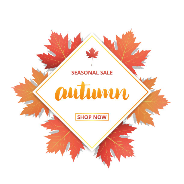 秋天的销售横幅上写着秋天的季节图片下载