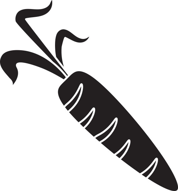 象形文字新鲜胡萝卜蔬菜健康图标图片下载